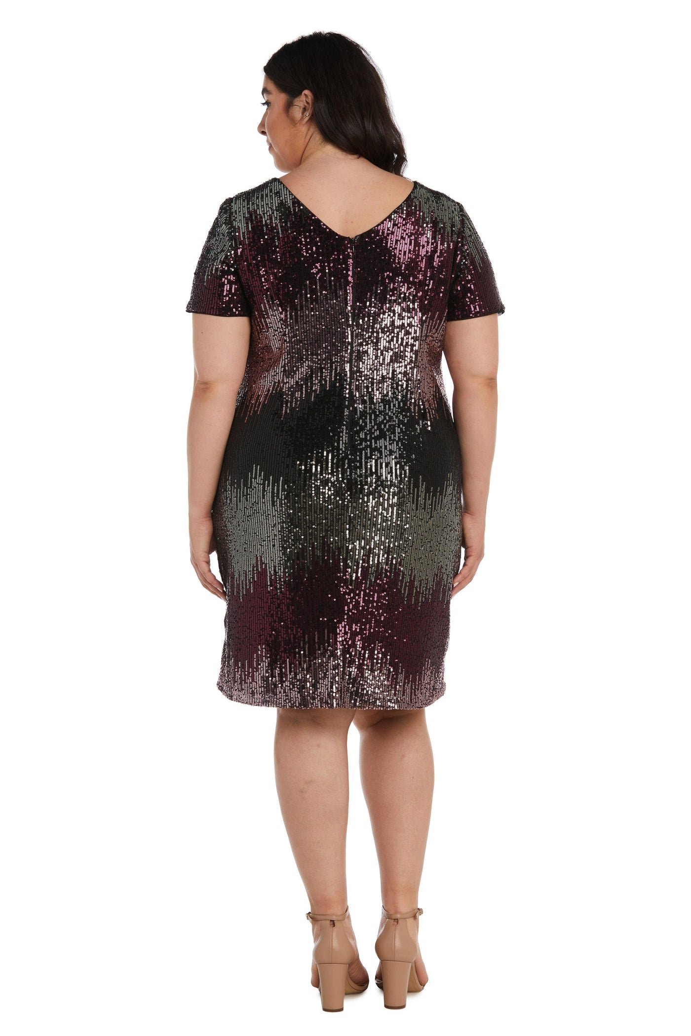 R&M Richards 7151W Short Plus Size Ombre Dress