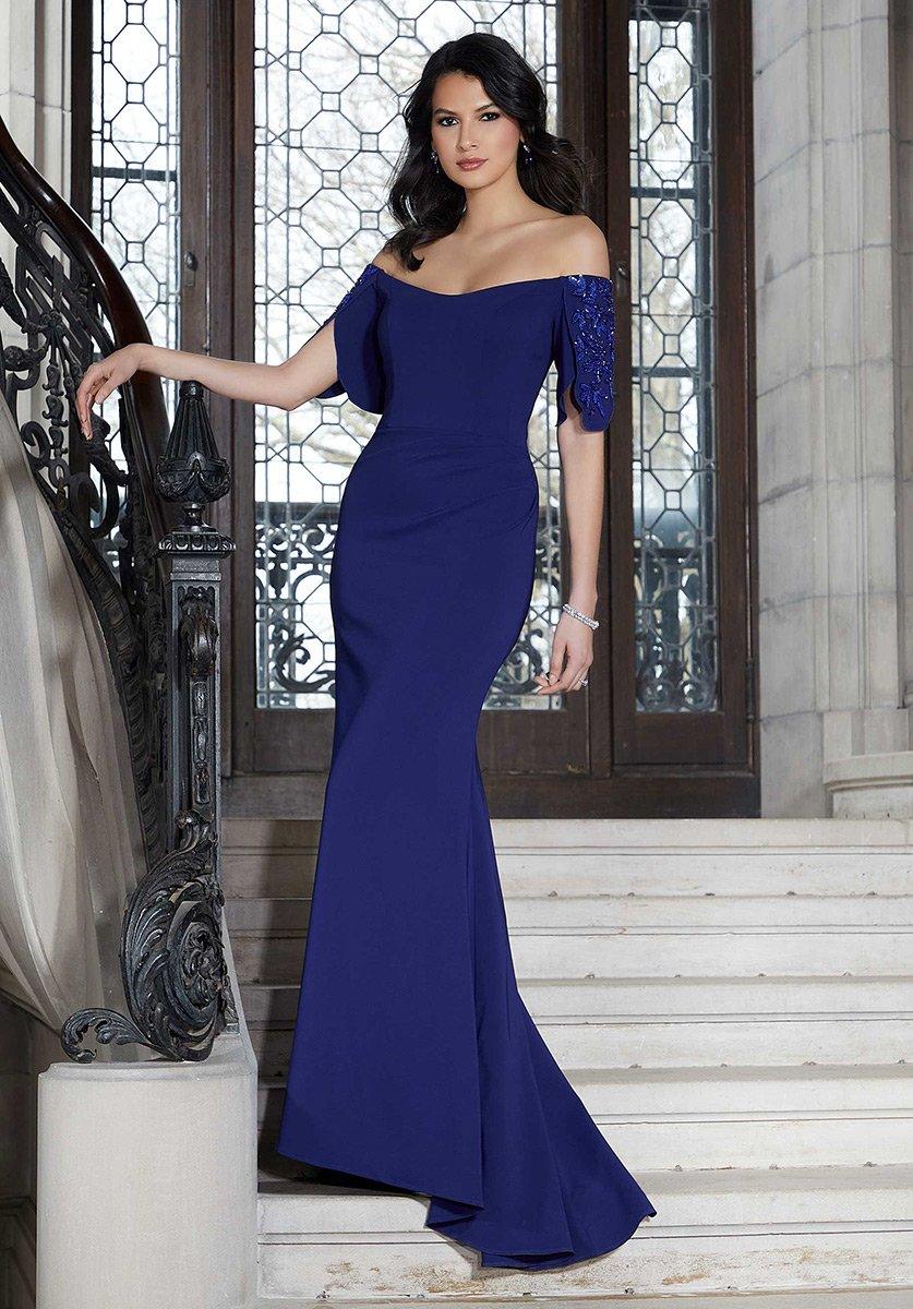Sapphire MGNY Madeline Gardner New York 72613 Long Formal Dress for $549.0 – The Dress Outlet
