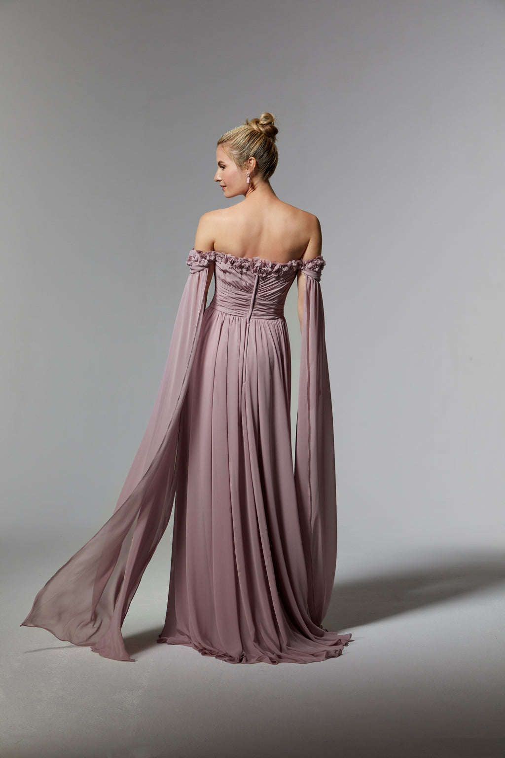 MGNY Madeline Gardner New York 72902 Long Formal Dress with Detachable Streamers
