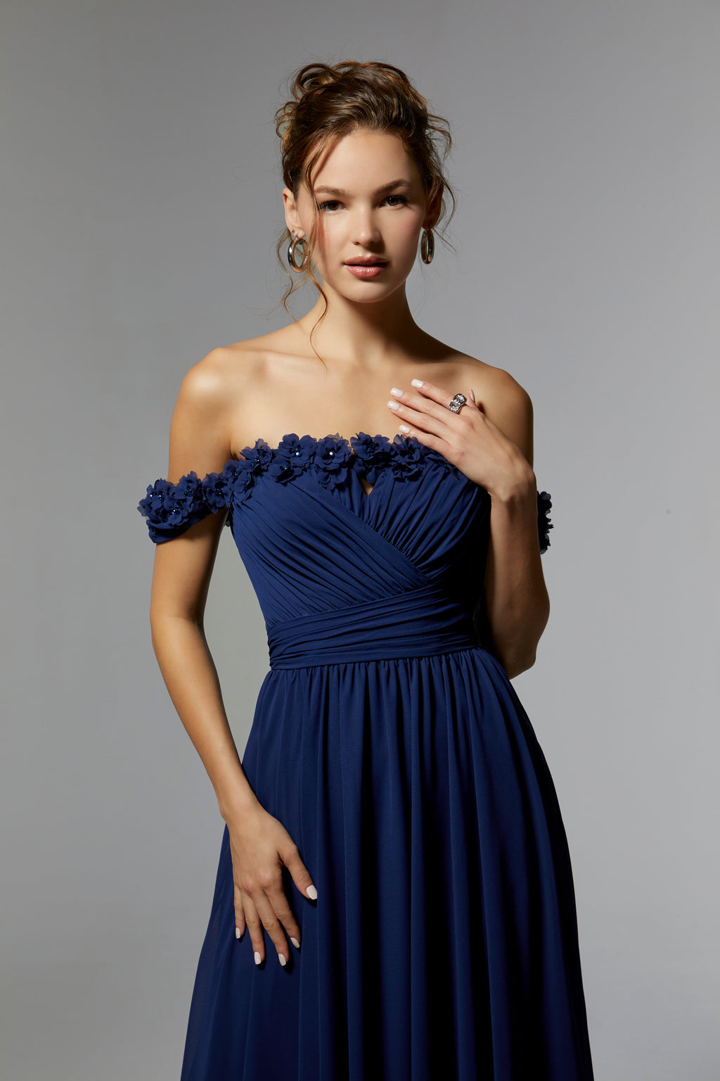 MGNY Madeline Gardner New York 72902 Long Formal Dress with Detachable Streamers