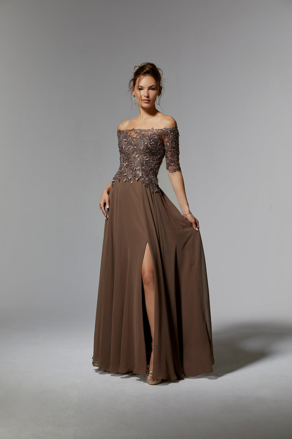 MGNY Madeline Gardner New York 72907 Long Beaded Formal Evening Dress