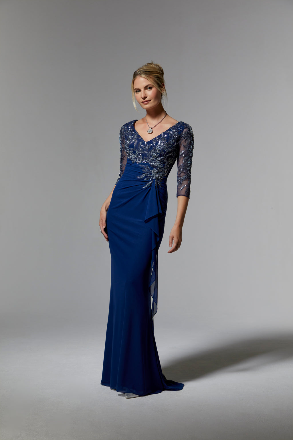 MGNY Madeline Gardner New York 72909 Long Mother of The Bride Evening Dress - Blush / 14 MGNY Madeline Gardner New York 72909 Long Mother of The Bride Evening Dress - Blush / 14
