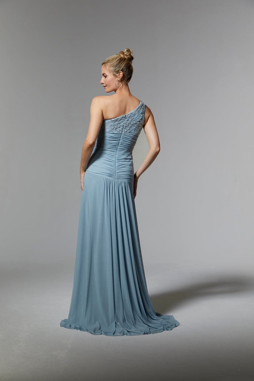 MGNY Madeline Gardner New York 72910 Long Formal Beaded Floral Evening Dress