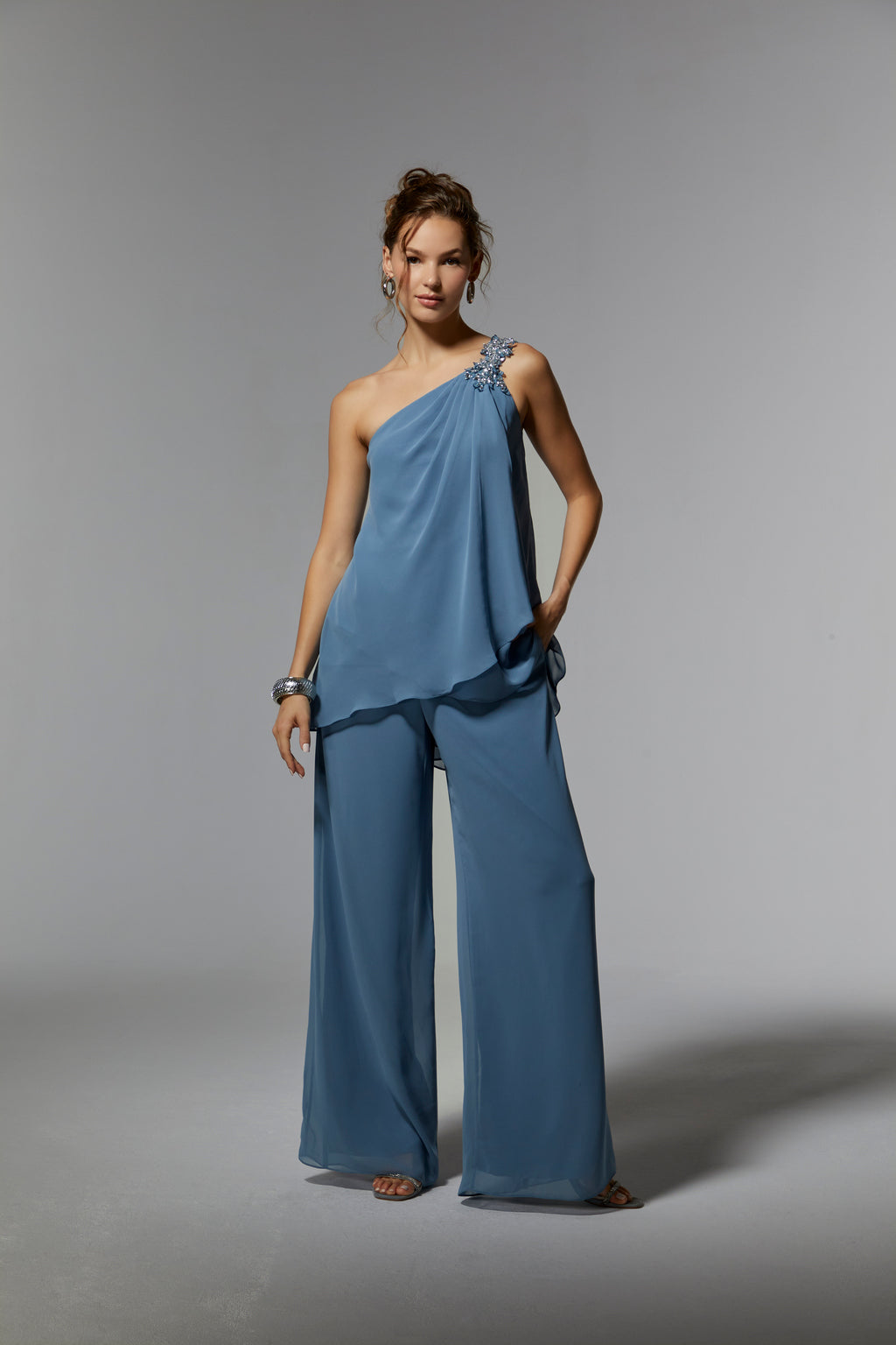 MGNY Madeline Gardner New York 72912 Long Formal Beaded Pant Suit