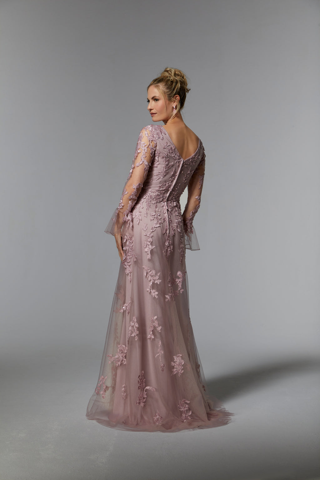MGNY Madeline Gardner New York 72929 Long Sleeve Beaded Formal Gown