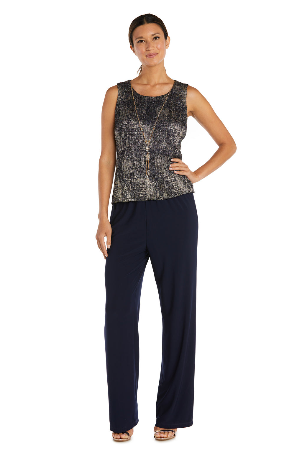 R&M Richards 2779 Long Sequin Formal Lace Pant Suit