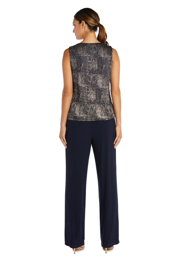 Navy Gold R&M Richards 7292 Formal Print Pant Suit Jacket Set for $129.0 – The Dress Outlet