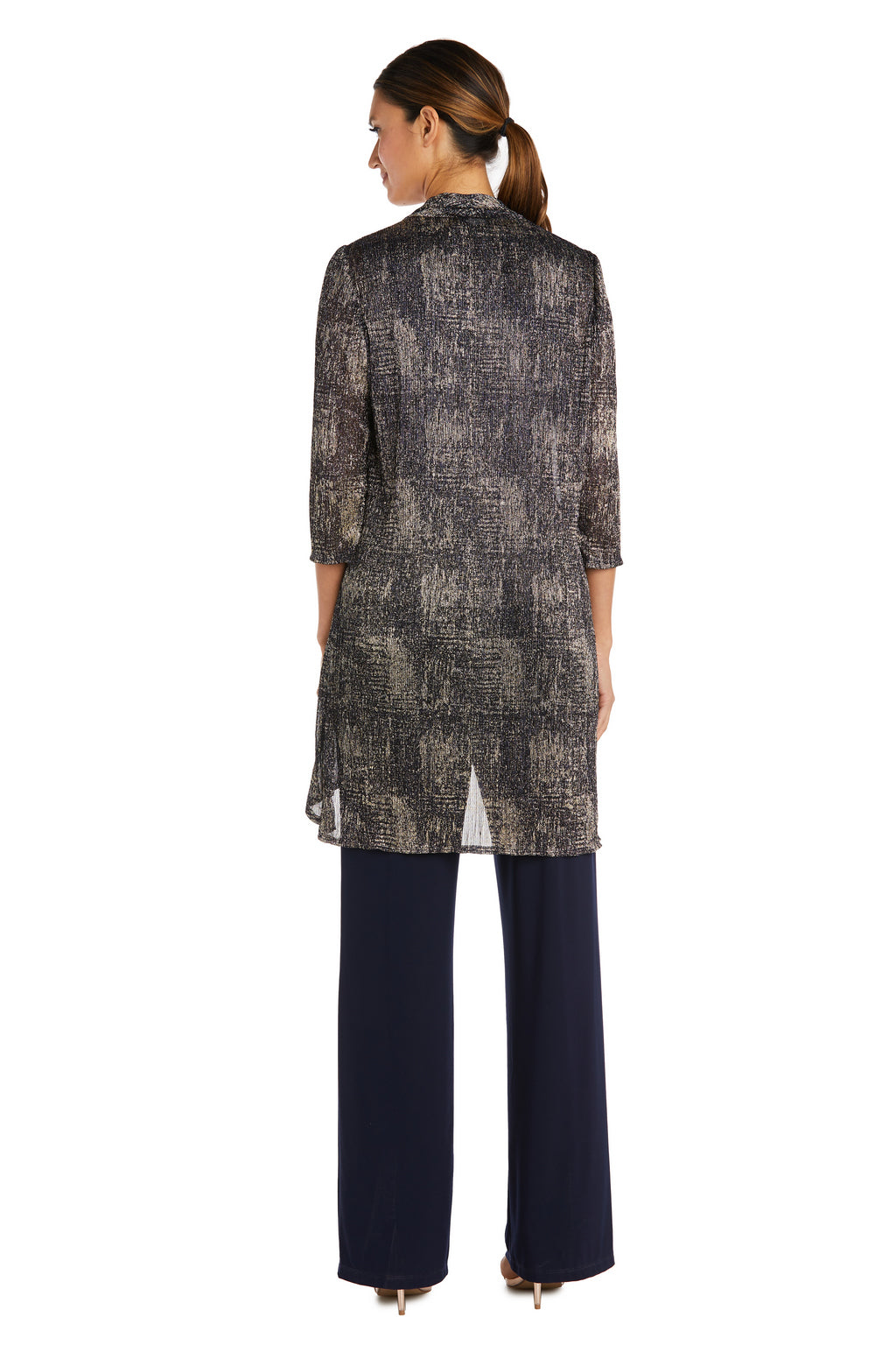 Navy Gold R&M Richards 7292 Formal Print Pant Suit Jacket Set for $109. ...