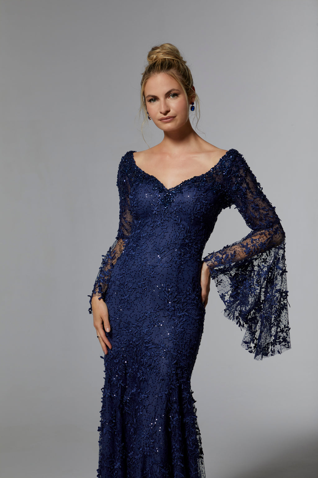 Sapphire MGNY Madeline Gardner New York 72930 Mother of the Bride Long