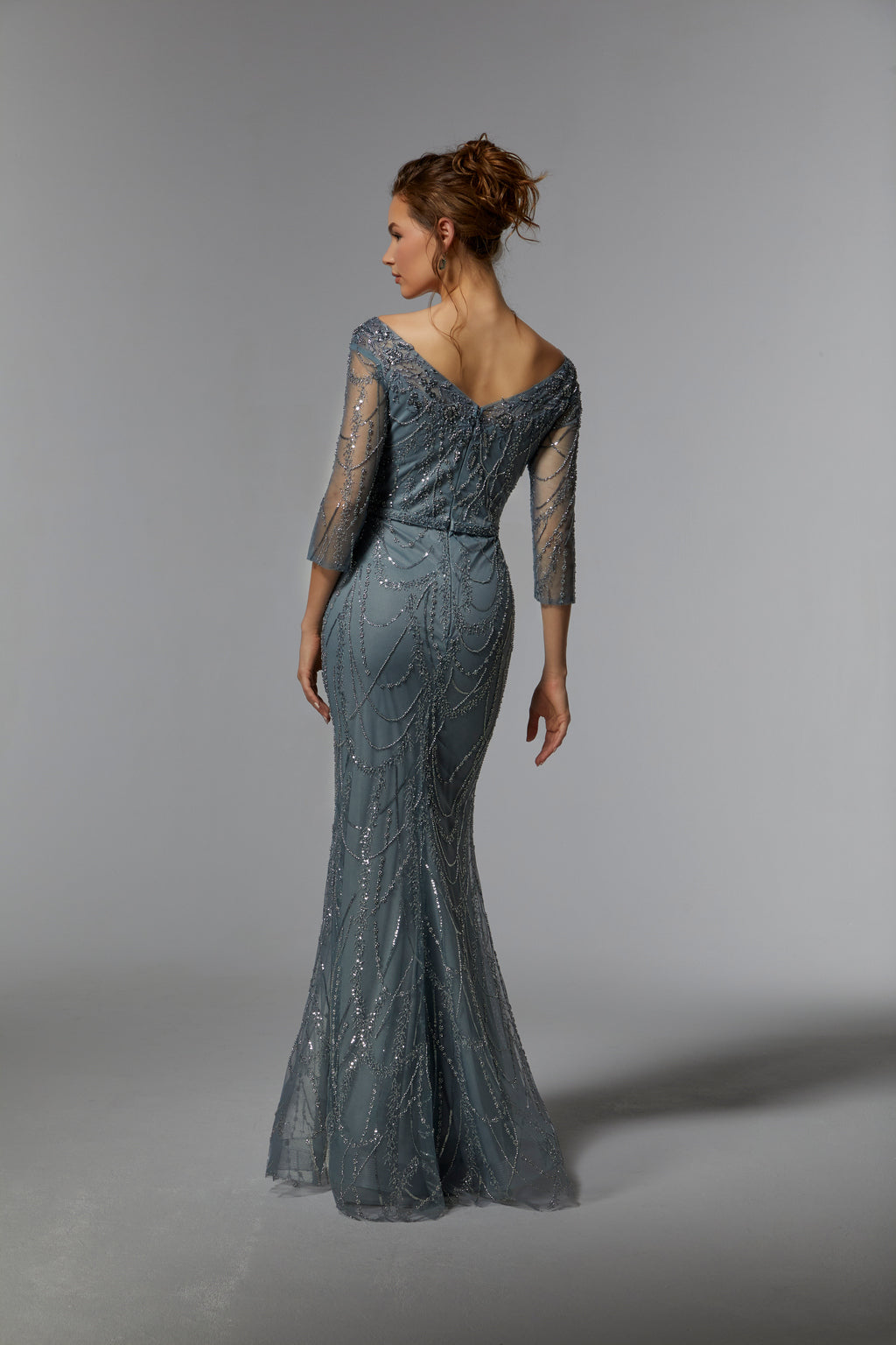 Charcoal MGNY Madeline Gardner New York 72933 Long Mother of the Bride