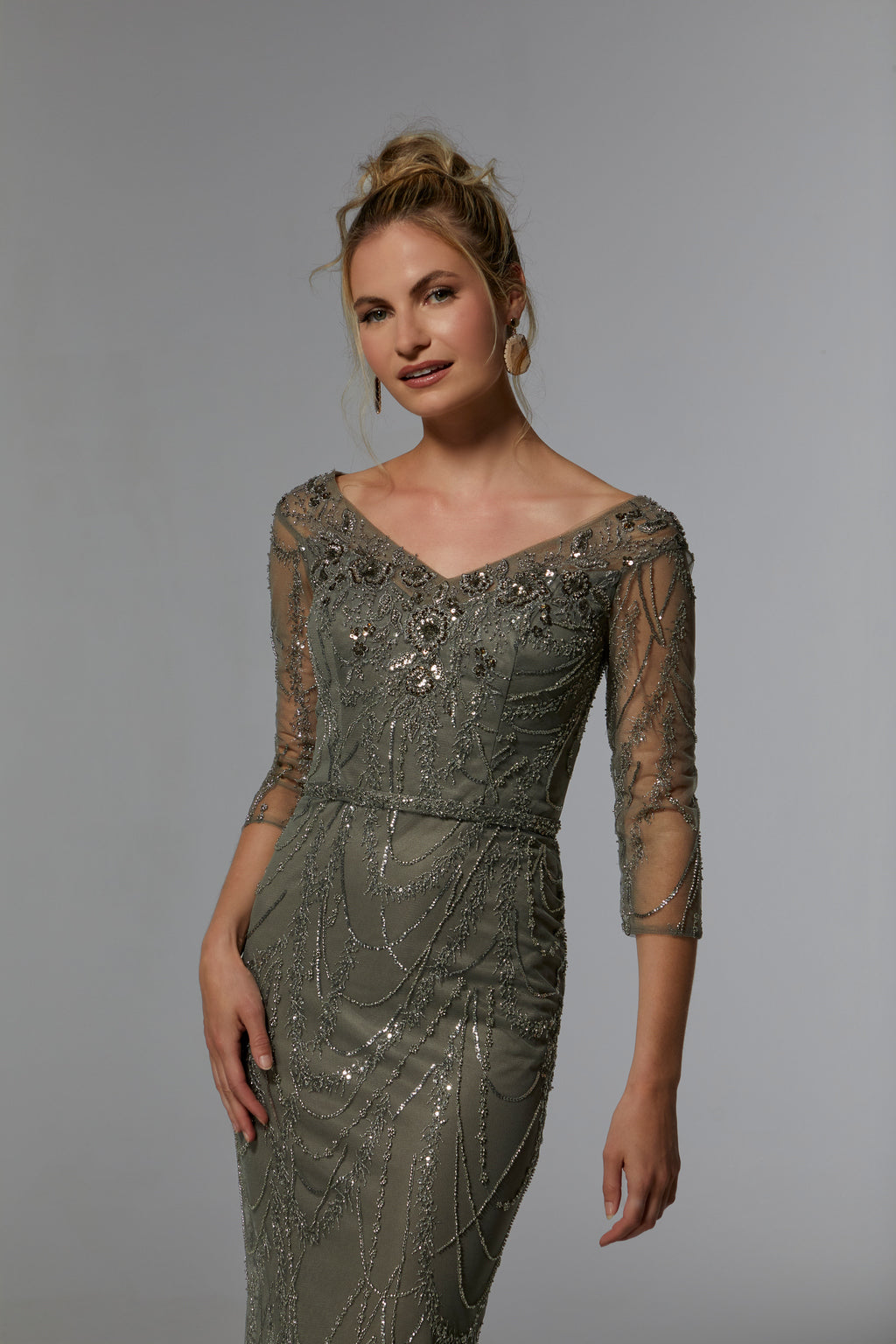 Slate MGNY Madeline Gardner New York 72933 Long Mother of the Bride