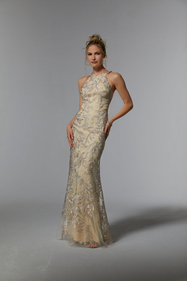 MGNY Madeline Gardner New York 72907 Long Beaded Formal Evening Dress main image 1