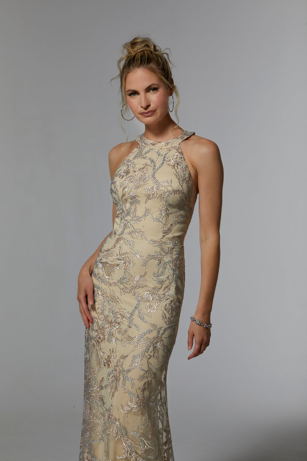 Formal Dresses Long Formal Beaded Evening Gown Champagne