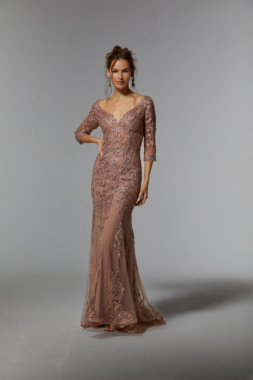 rose gold mothers dress for wedding Rose Gold Mother of Groom Dresses for Wedding Dresses for Women Wedding Guest Half Sleeve Formal Maxi Dress Handmade Long Evening Dress