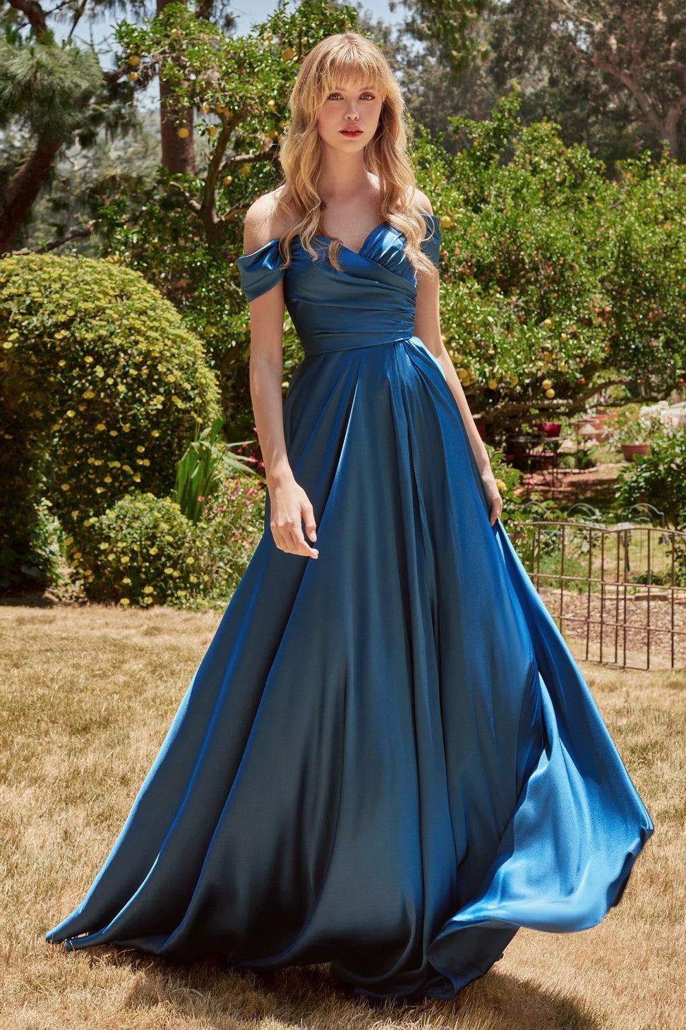 Prom Dresses Long Off Shoulder Prom Dress French Navy