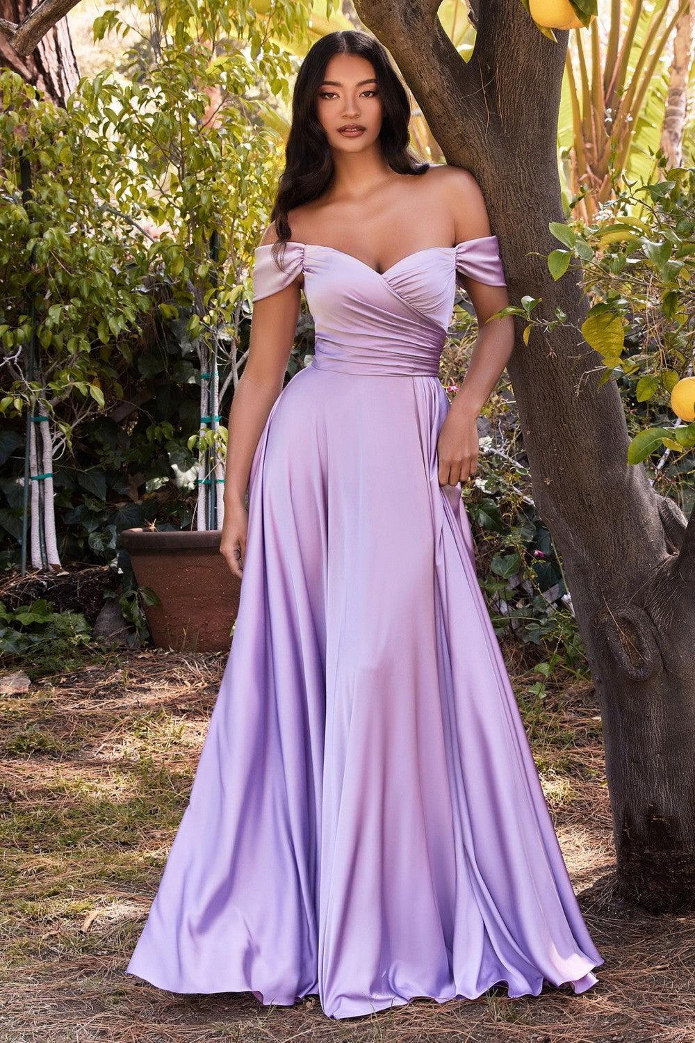 Plus Size Long Off Shoulder Dress Lavender