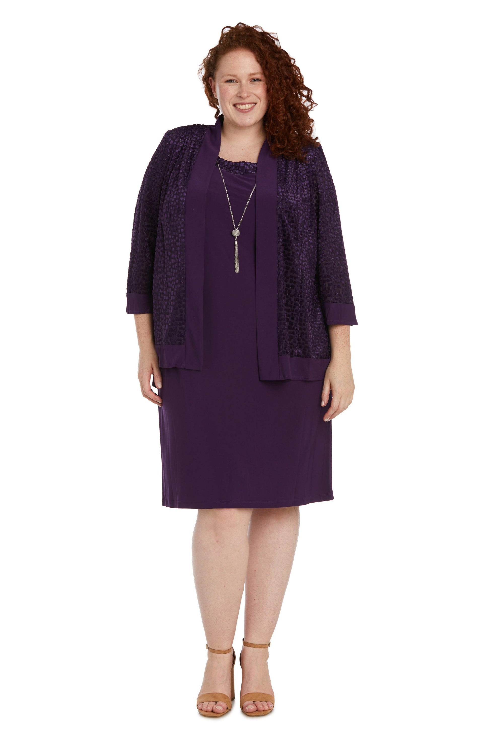 R&M Richards 7597W Short Plus Size Jacket Dress