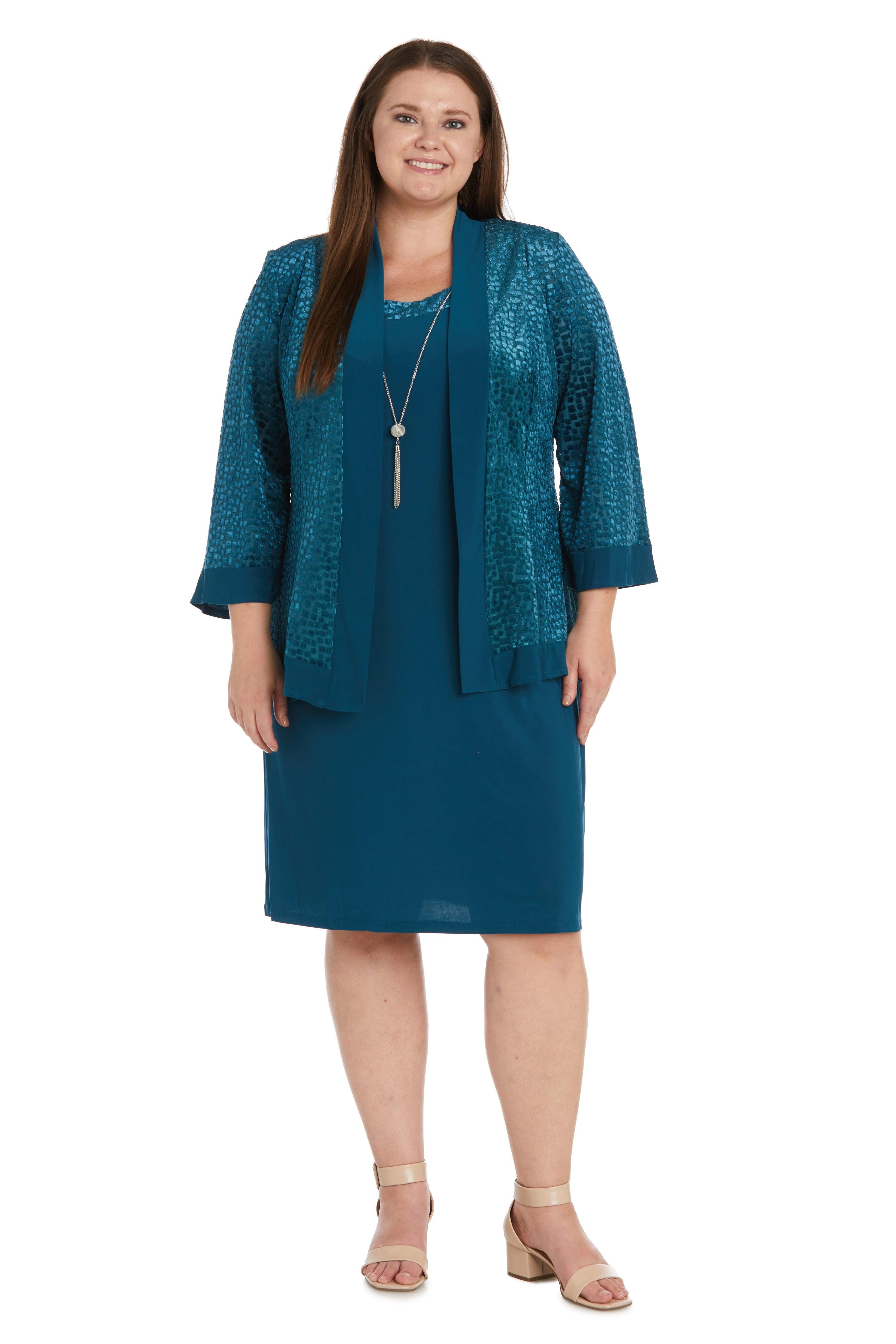 R&M Richards 7597W Short Plus Size Jacket Dress