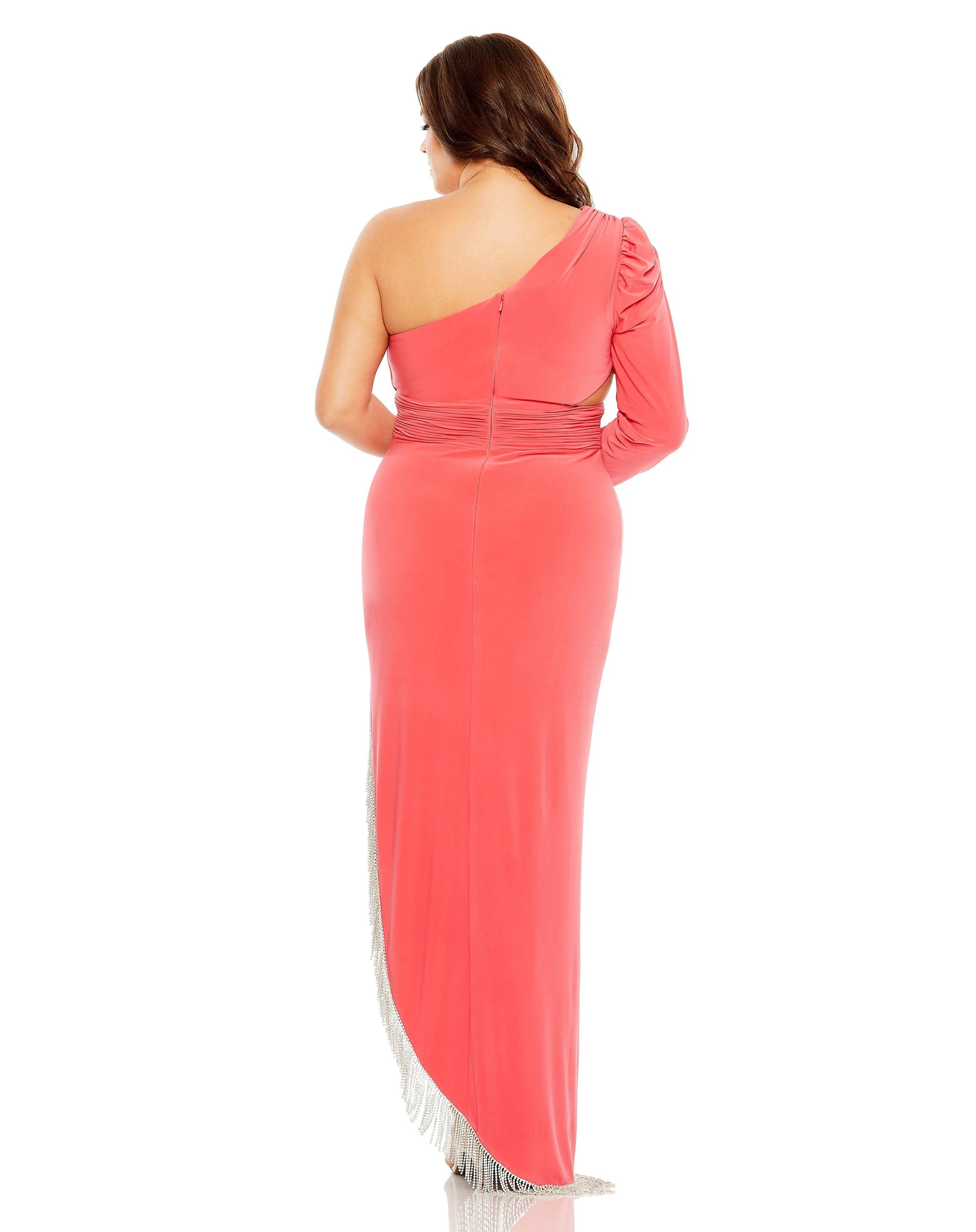 Mac Duggal 76989 Fabulouss High Low One Shoulder Dress
