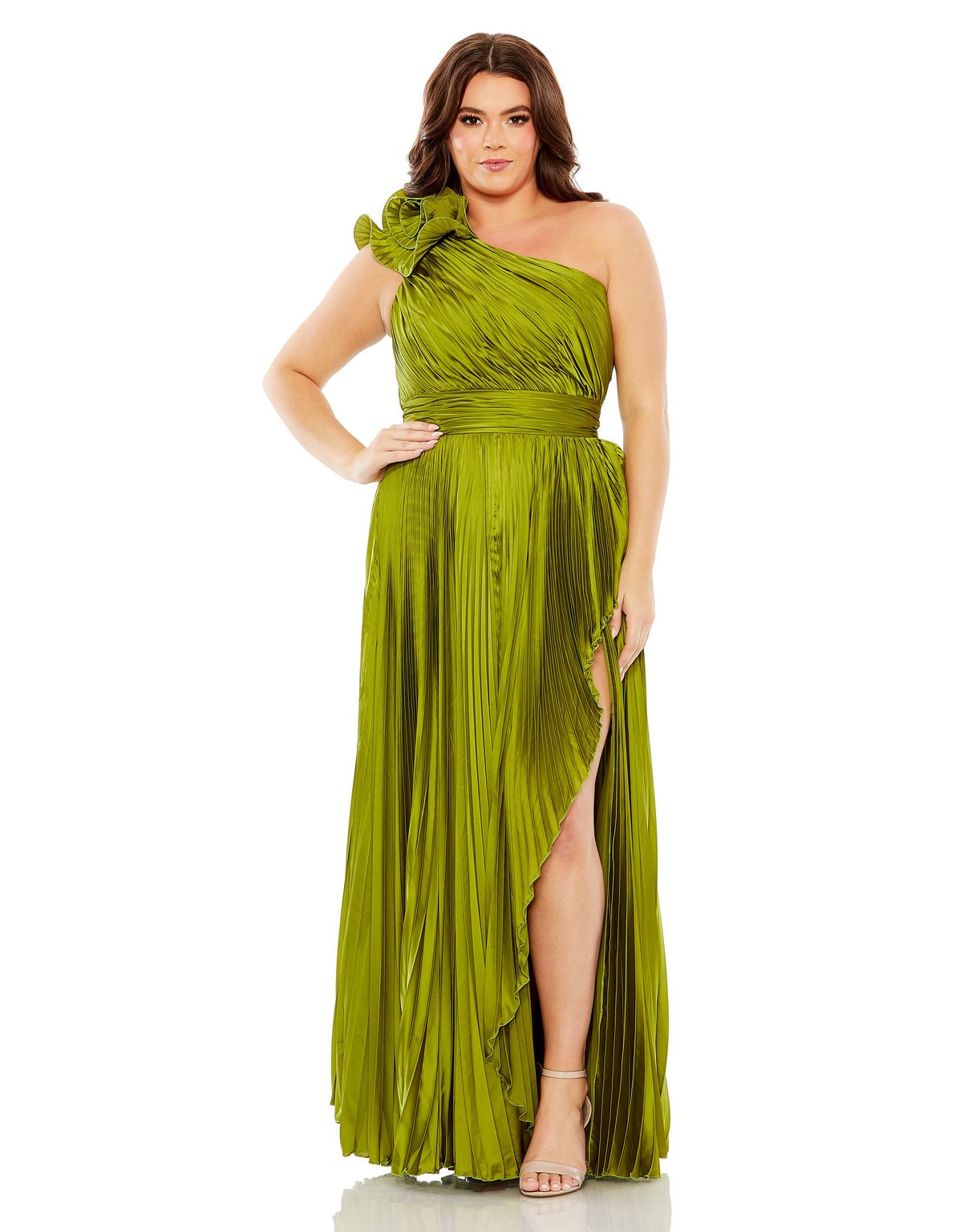 Mac Duggal 77003 Plus Size Long Formal Pleated Dress