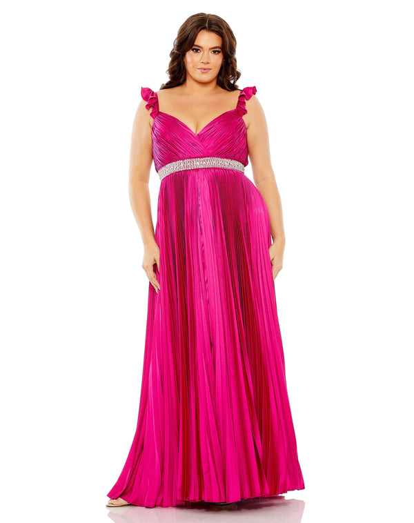 Fabulouss Plus Size Long Satin Formal Dress Satin Fabric Mac Duggal 77004