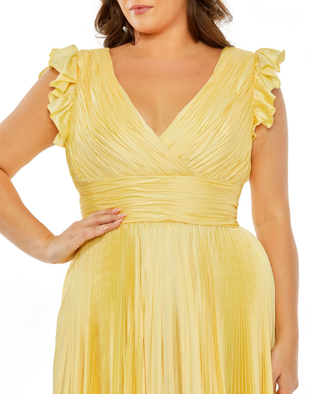 Butter Mac Duggal 77006 Pleated Plus Size Formal Dress for 498.0 The