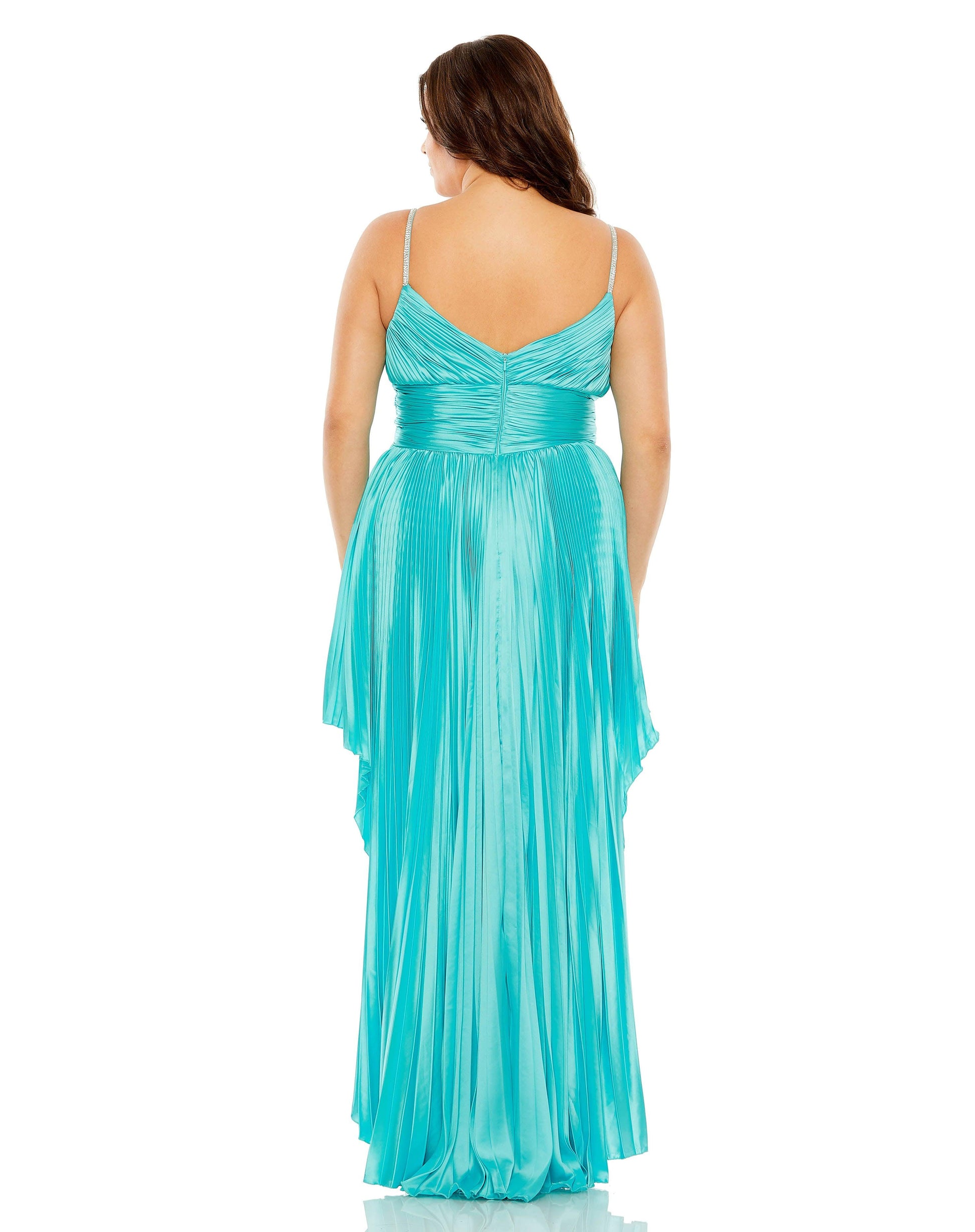 Mac Duggal 77007 Fabulouss Plus Size High Low Peated Dress