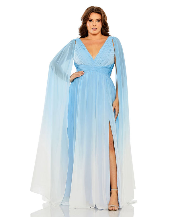 Long Formal Plus Size Ombre Dress Ombre Formal Plus Size Mac Duggal 77010