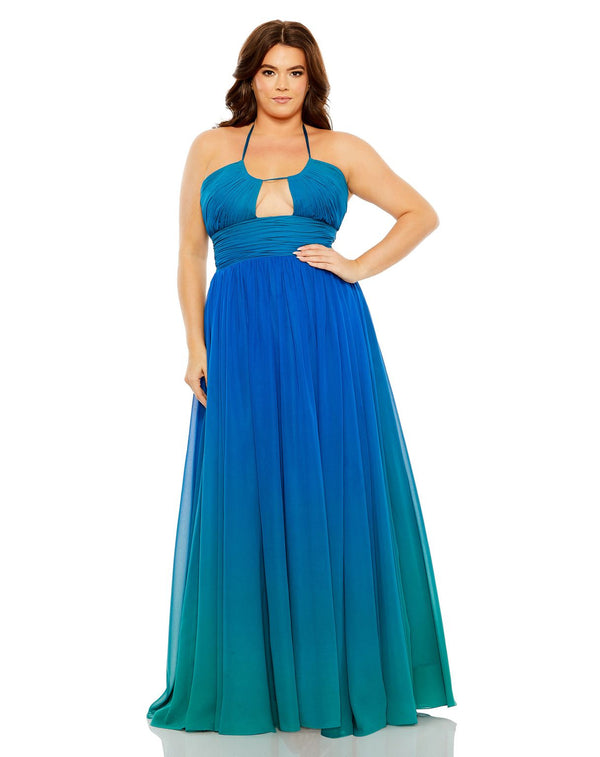 Long Formal Ombre Plus Size Dress Ombre Formal Plus Size Mac Duggal 77017