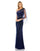 Formal Dresses Long Formal One Shoulder Dress Navy