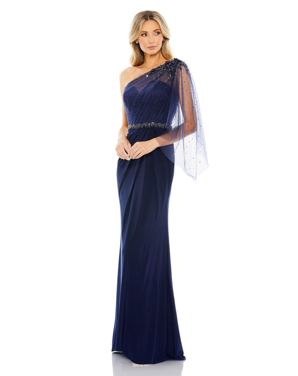 Long Formal One Shoulder Dress One Shoulder Detail Mac Duggal 79392