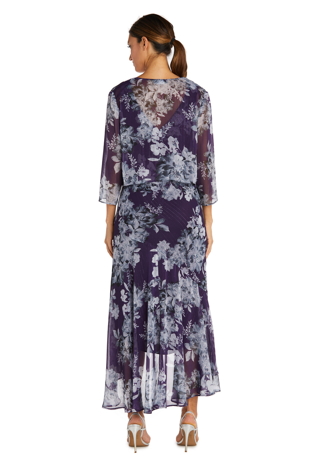 R&M Richards 7973 High Low Floral Mother of the Bride Jacket Dress