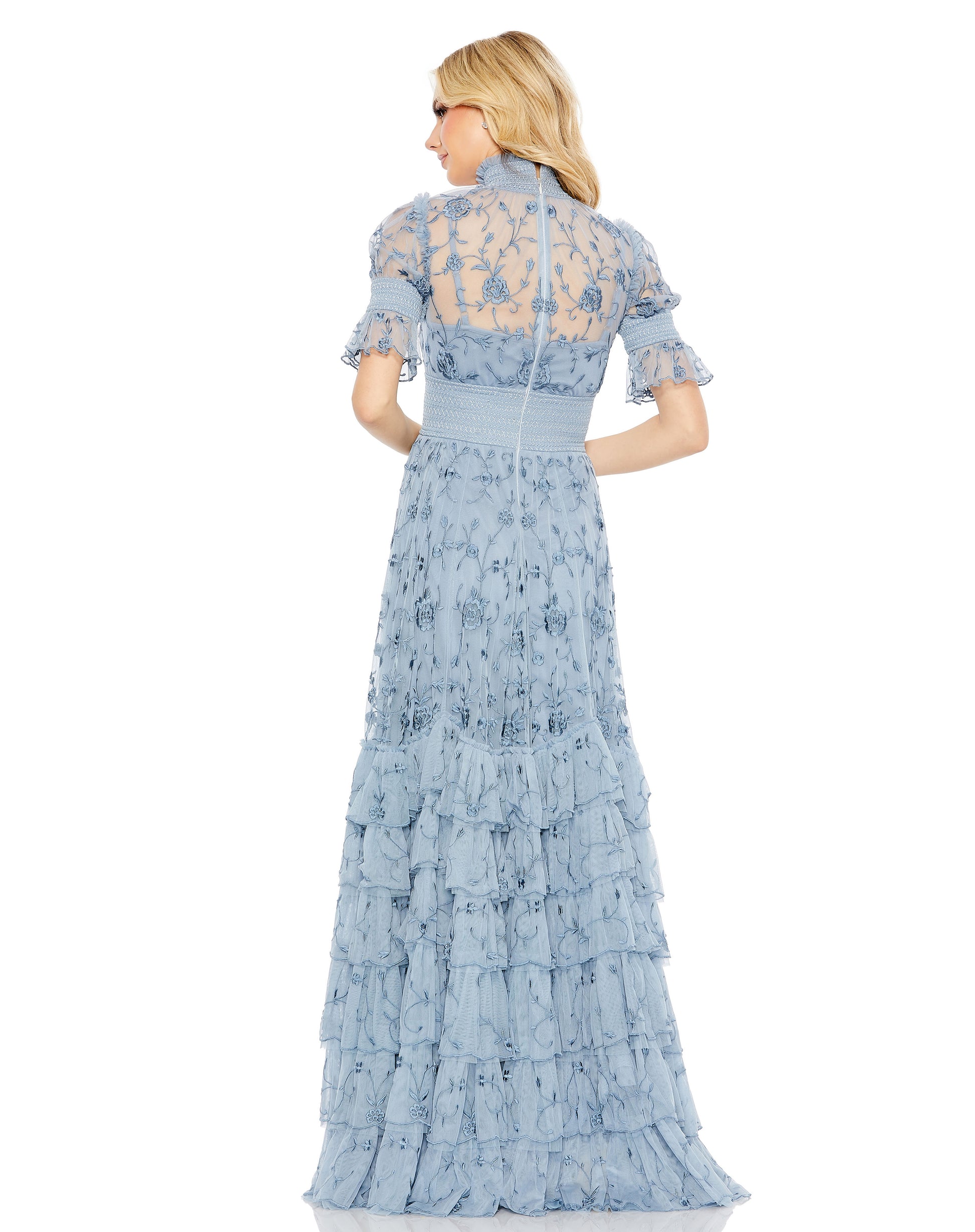 Mac Duggal 8005 Long Formal A Line Floral Evening Gown