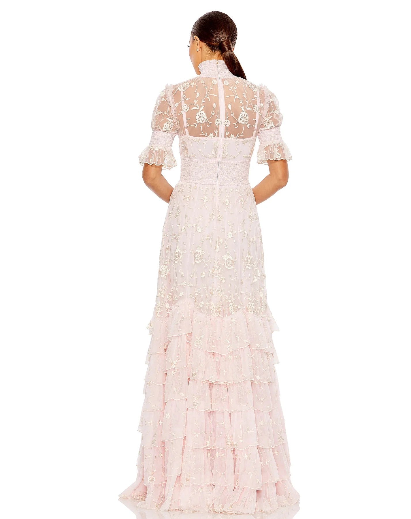 Mac Duggal 8005 Long Formal A Line Floral Evening Gown