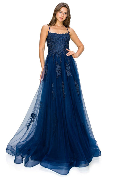Cinderella Couture CC8031J Sleeveless Slit Gown Navy