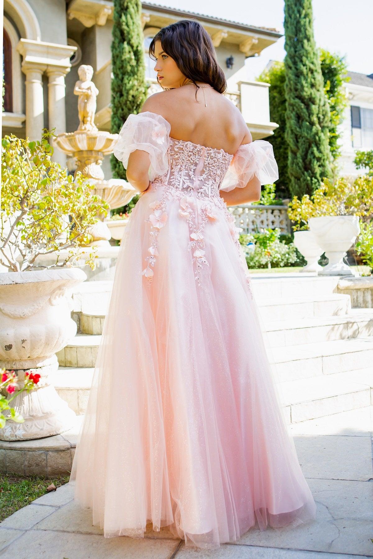 floral applique evening dress Jovani 08099 Long Sleeveless Mermaid Prom Dress – The Dress Outlet main image 0