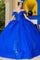 Cinderella Couture CC8045J Off Shoulder Lace Applique Ball Gown Royal