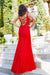 Cinderella Couture CC8048J Sleeveless Fitted Beaded Formal Dress Red