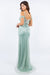 Cinderella Couture CC8049J Off Shoulder Fitted Slit Formal Dress Sage