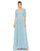 Formal Dresses Long Formal Puff Sleeve Ruffle Dress French Blue
