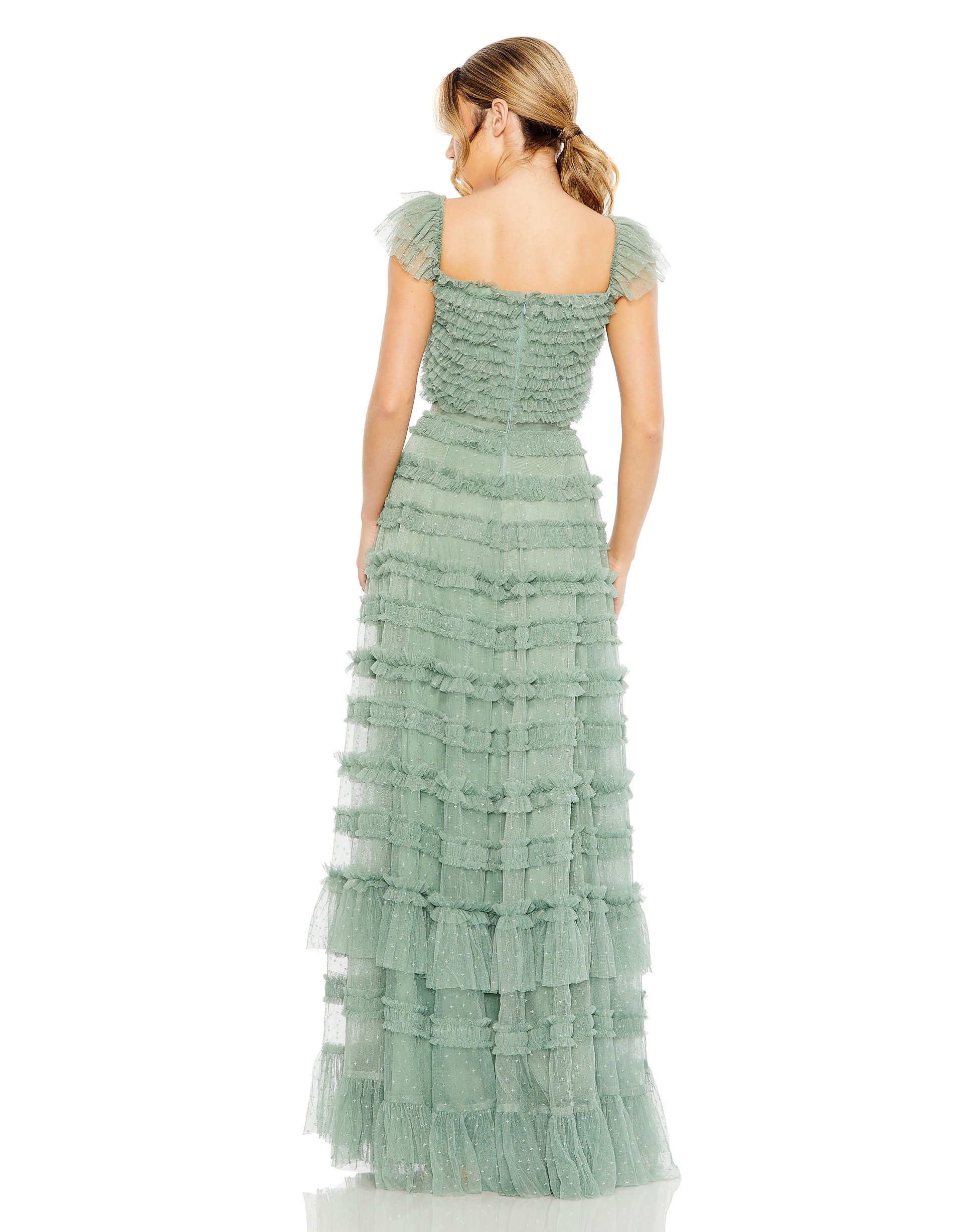 Mac Duggal 8052 Formal Long A Line Evening Tiered Dress