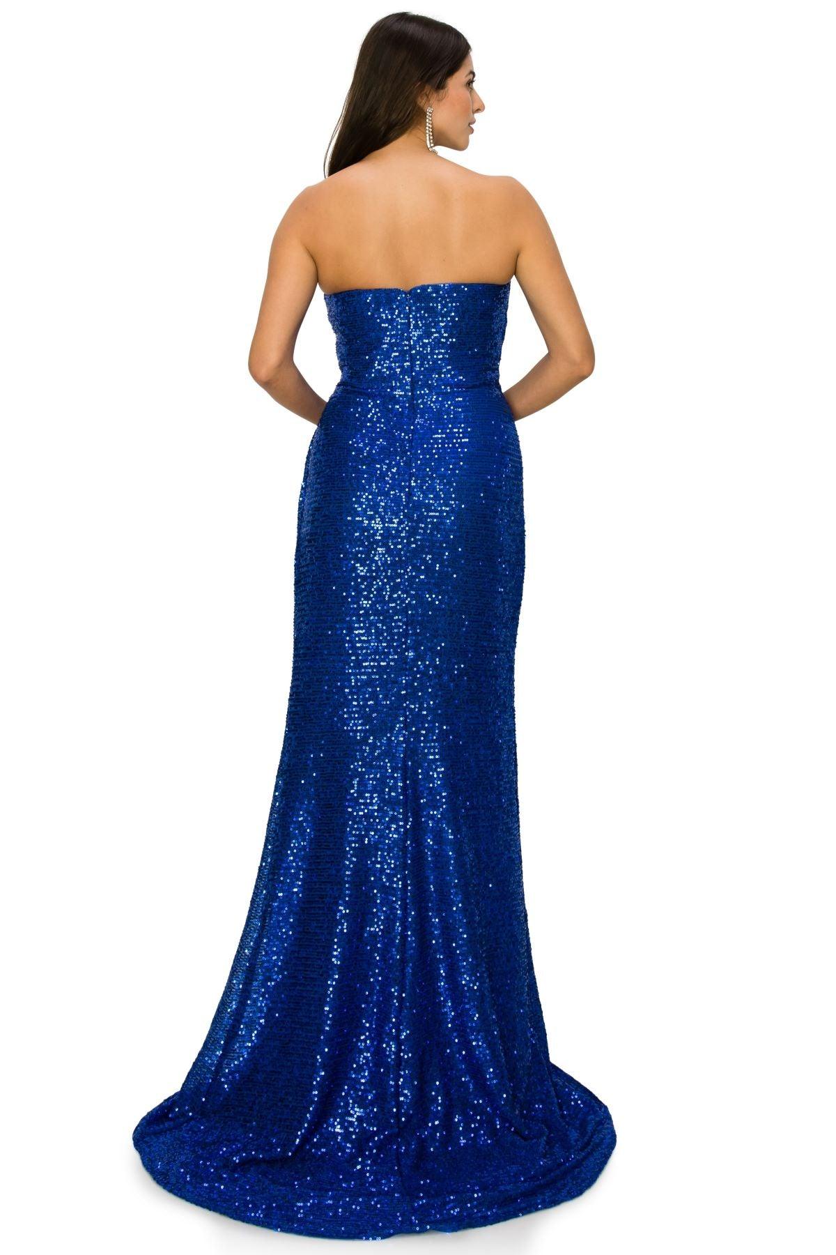Cinderella Couture CC8052J Strapless Glitter Formal Dress Royal