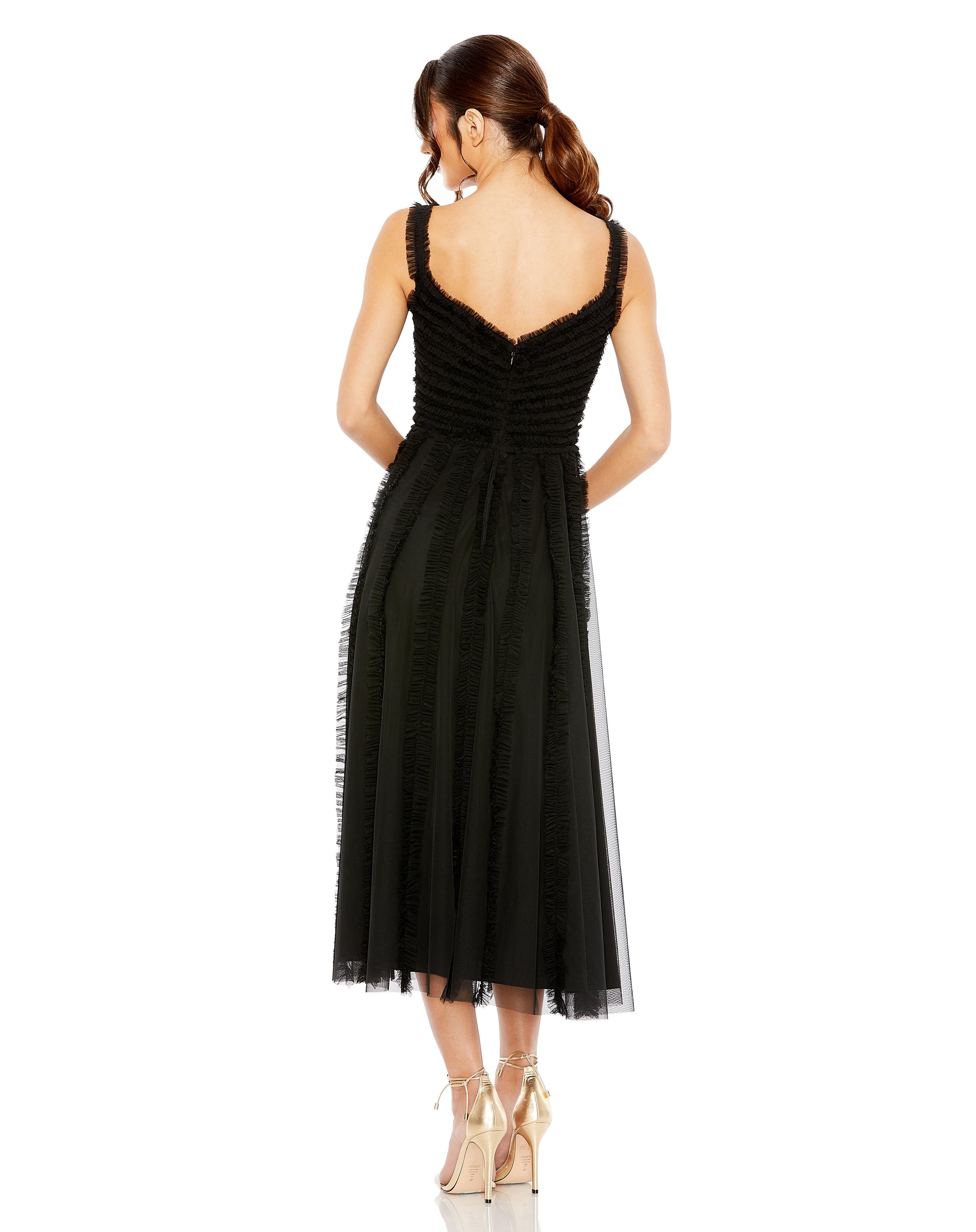 Mac Duggal 8056 Ruffle Cocktail Tea Length Dress