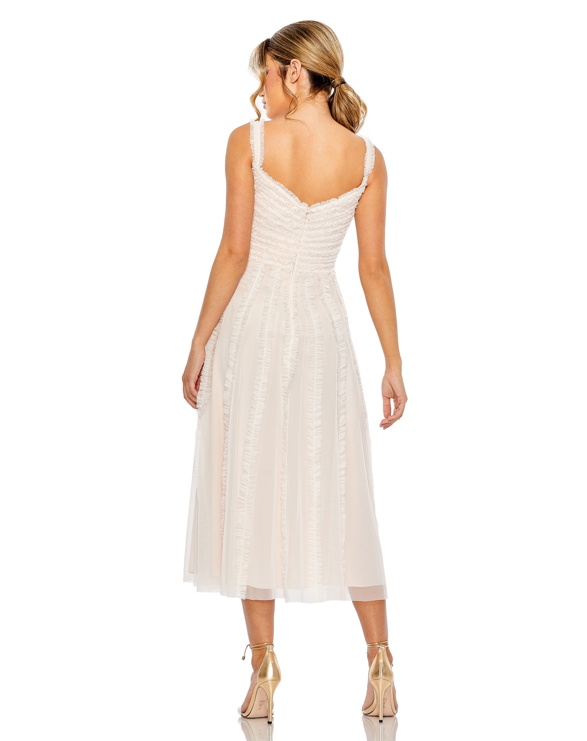 Mac Duggal 8056 Ruffle Cocktail Tea Length Dress