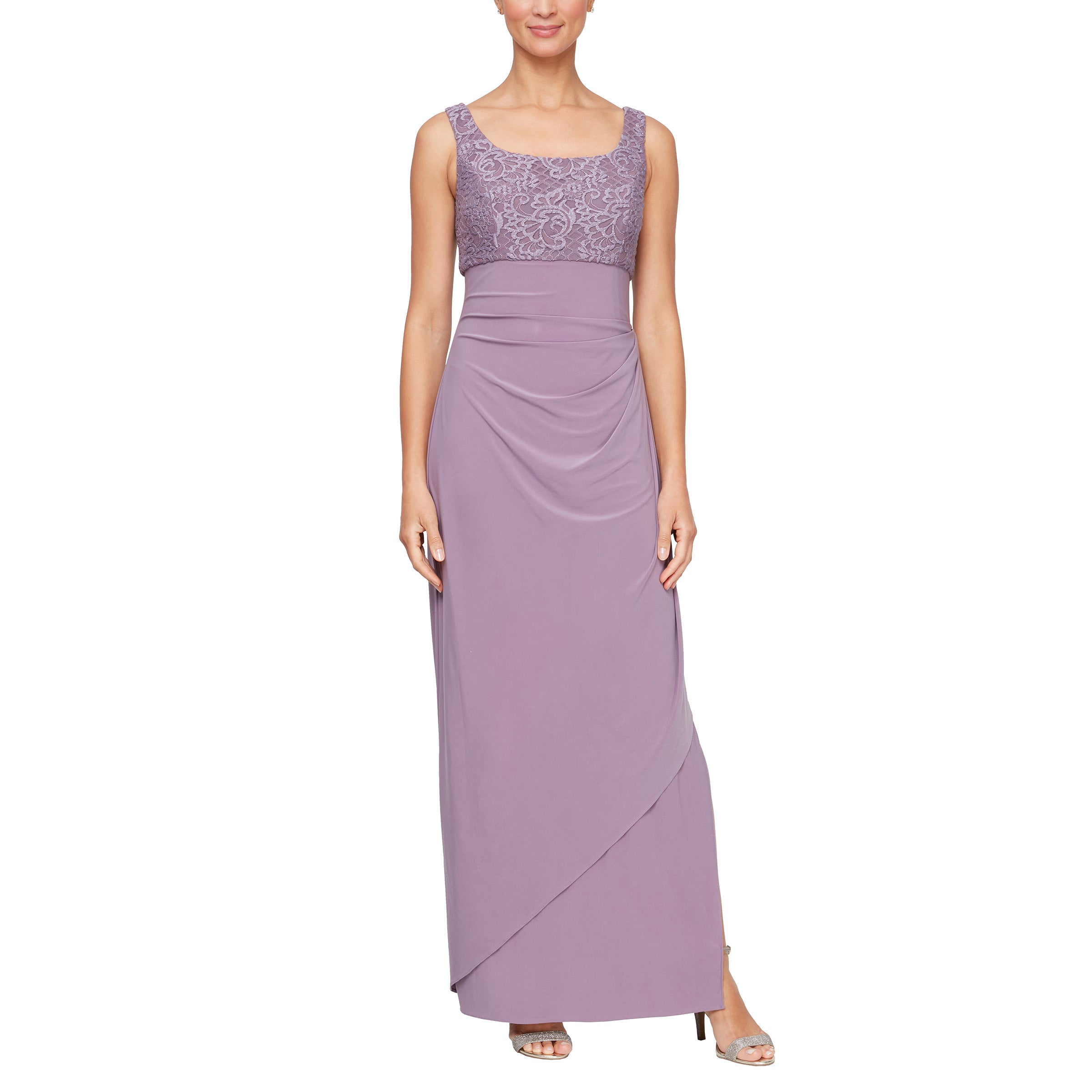 strapless open back dress Masie Lilac Mesh Maxi Dress main image 0