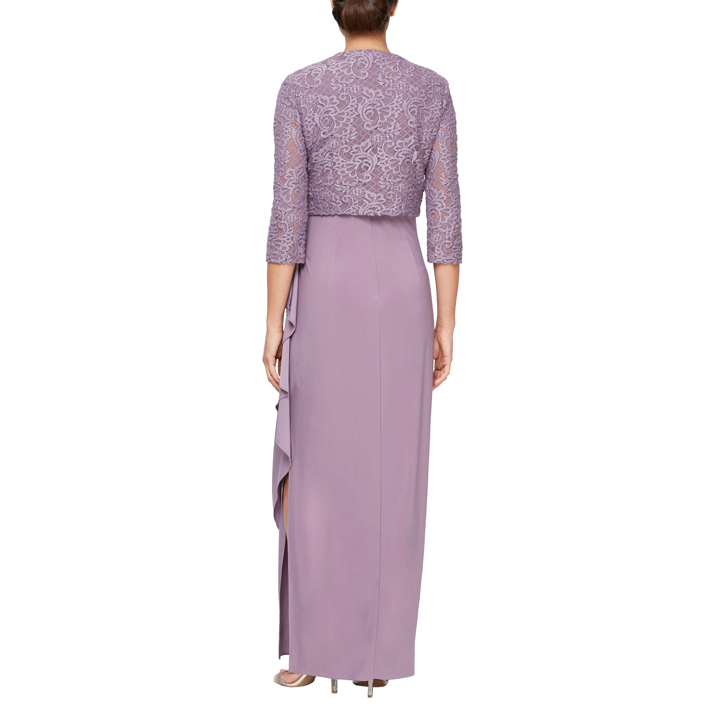 purple mother of the bride dress with jacket Alex Evenings 81122475 Long Mother of the Bride Jacket Dress Set – The Dress  Outlet