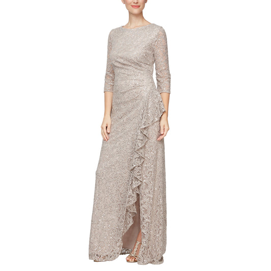 Mother of the Bride Dresses Long Mother of the Bride Ruffle Formal Dress Buff