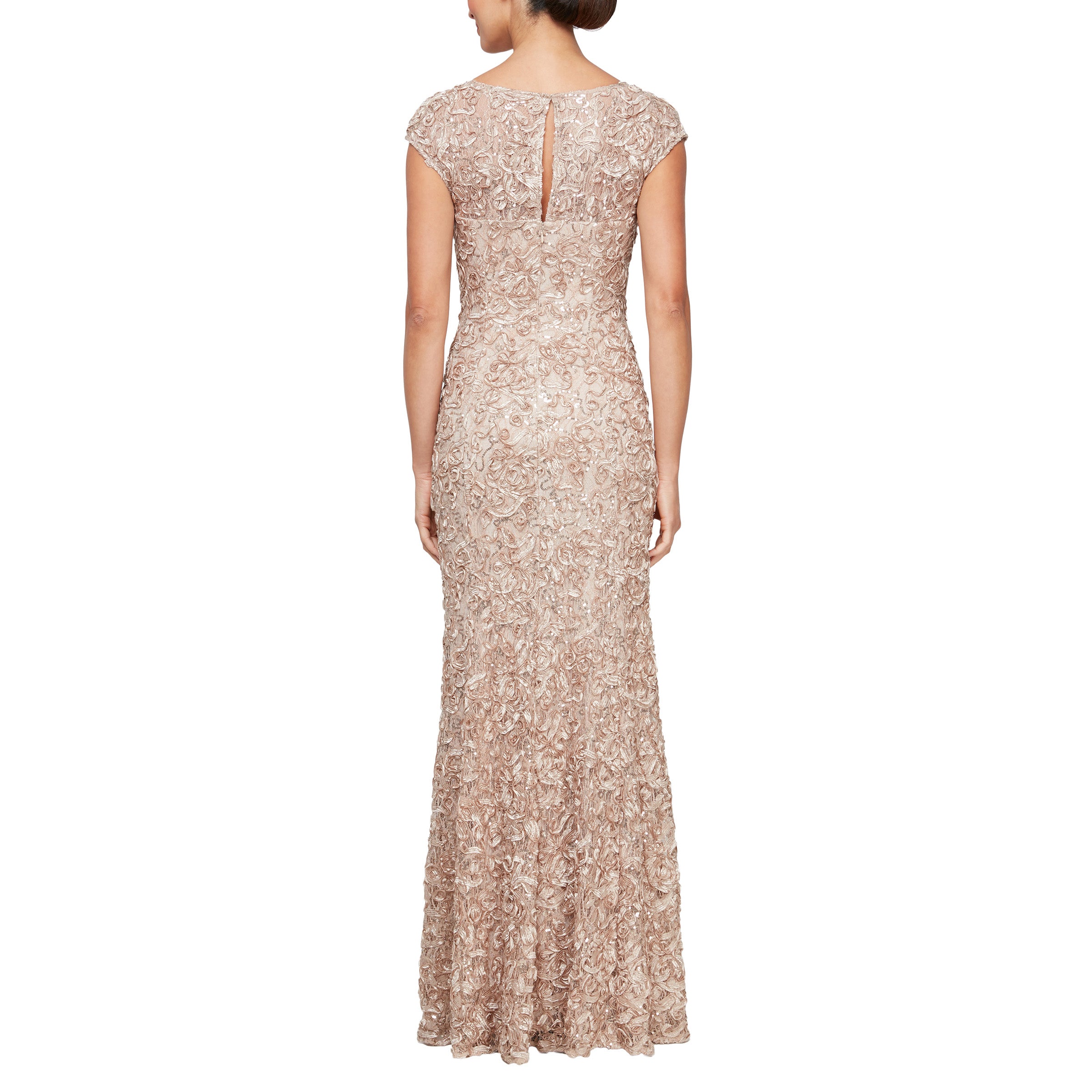 Champagne Alex Evenings 81122588 Long Evening Mother of the Bride Dress