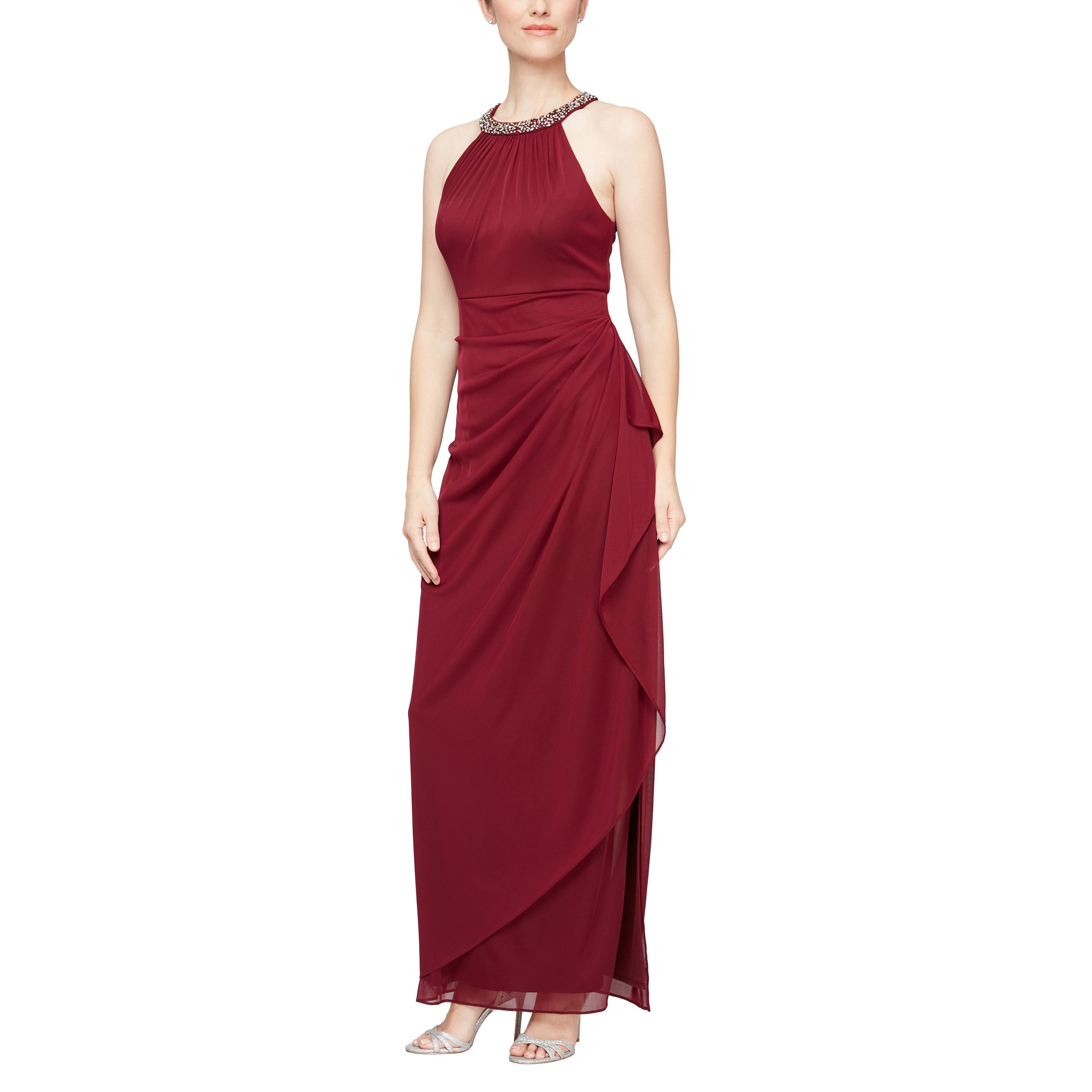 alex evenings embellished halter dress Alex Evenings Halter Embellished Cocktail Dress