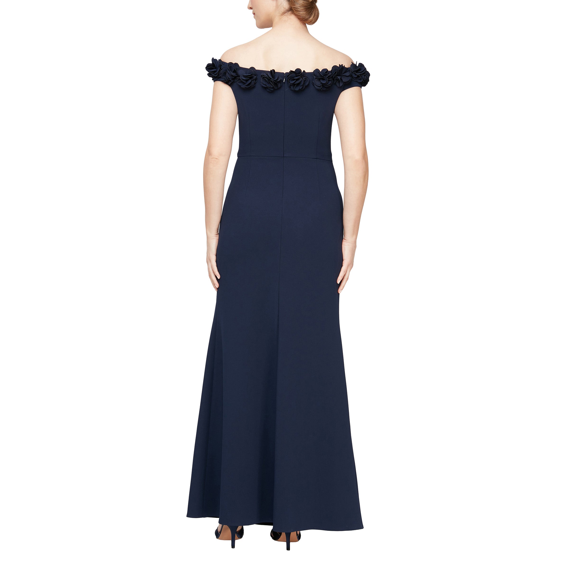 Alex Evenings Womens Off-The-Shoulder Beaded Evening Dress, Black Alex Evenings Womens Off-The-Shoulder Beaded Evening Dress, Black